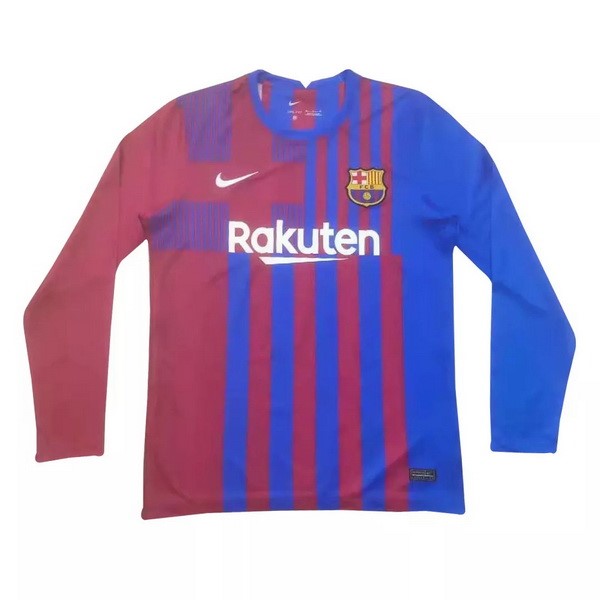 Maillot Football Barcelone Domicile ML 2021-22 Rouge Bleu